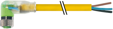Kabel M8 3x0,25 gew. LED  2,0m  gelb