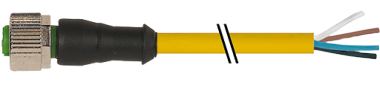 Câble M12 4x0,34  1,0m o.LED jaune