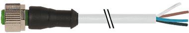 Kabel M12 4x0,34Bu ger  3,0m o.LED grau