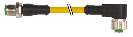 Kabel M12 4x0,34 M12 gew.  9,0m gelb