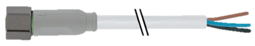 Kabel M8 3x0,25 ger.  5,0m grau